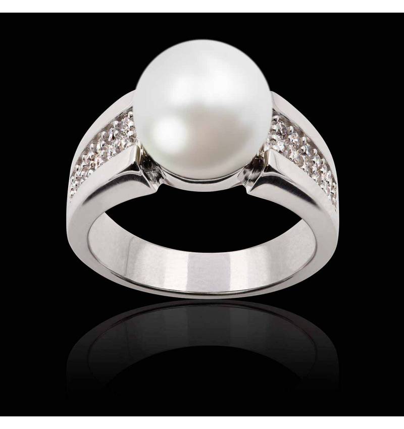 Bague perle blanche Aya