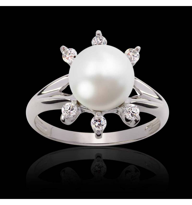 Bague perle blanche Louna