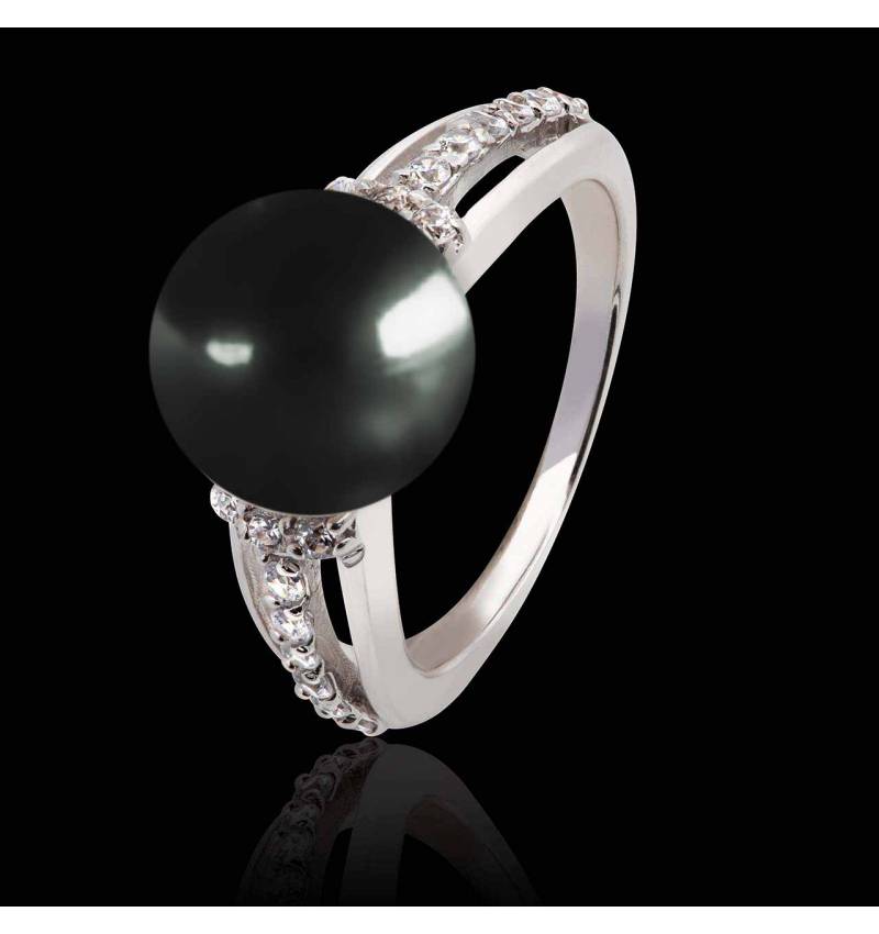 Bague perle noir melina