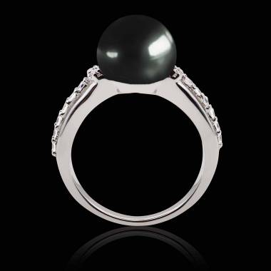 Bague perle noir melina