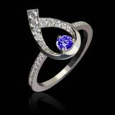 Bague saphir bleu Flamme