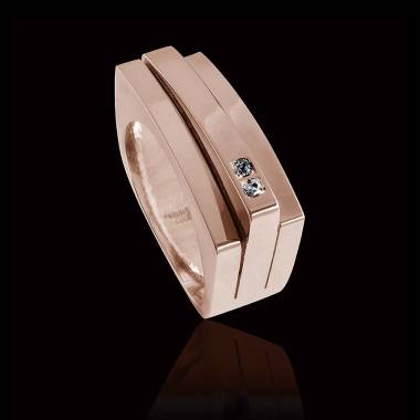 Bague homme or rose Sensus