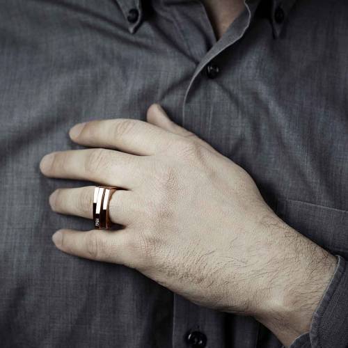 Bague homme or rose Sensus