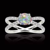 Bague opale blanche Amandine