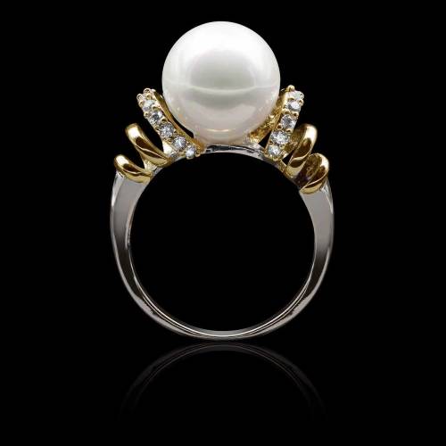 Bague perle blanche Hina