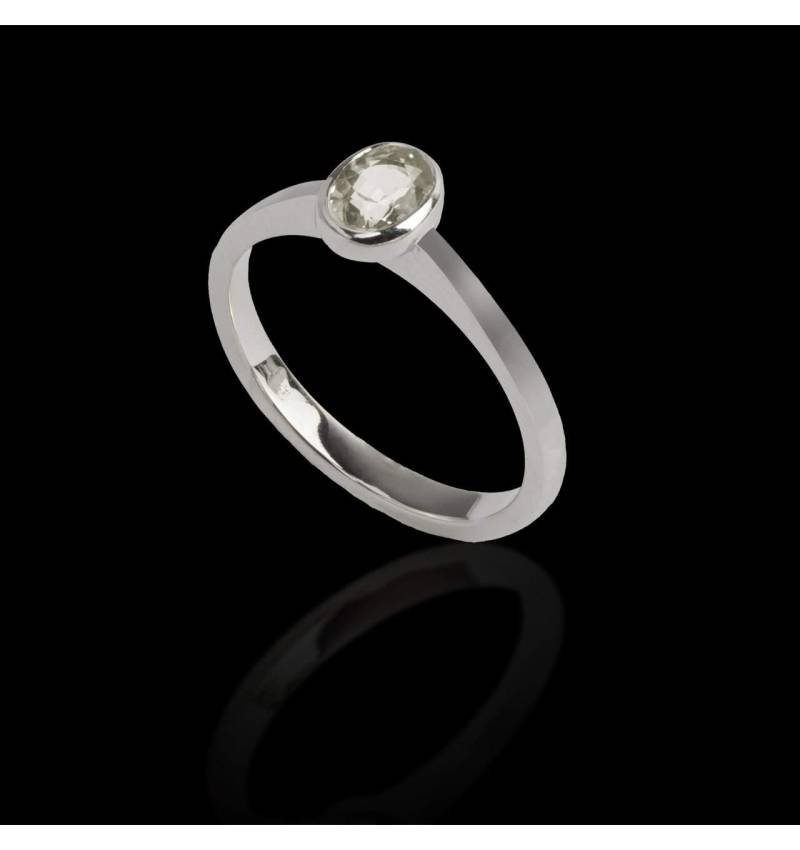 Ovaler Diamantsolitärring in Weissgold Moon Solo Ovaler Diamantsolitärring in Weissgold Moon Solo