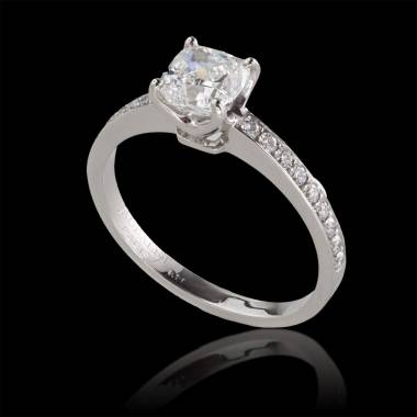 Verlobungsring mit Diamant in Weissgold Sandy