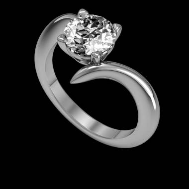 Verlobungsring mit Diamant in Weissgold Serpentine