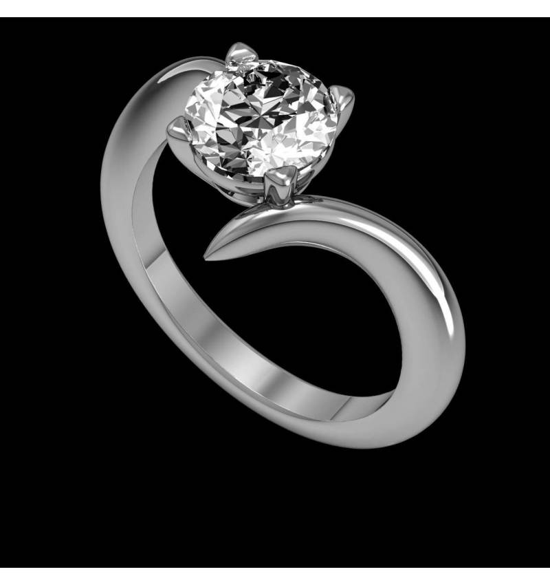 Verlobungsring mit Diamant in Weissgold Serpentine