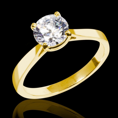 Diamantsolitärring aus Gelbgold